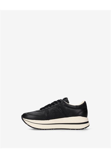 Premiata Bethcoin 8503 Sneaker in Embossed Black Leather Women's PREMIATA |  | BETHCOIN VAR8503